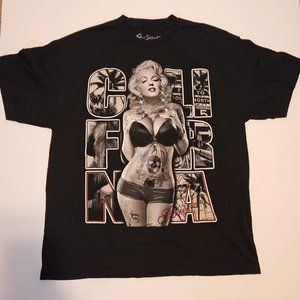 Men's Real Street  Marylin Monroe/California Lettering T-shirt- Size XL